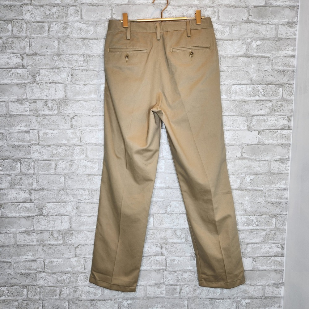 Lands' End Chino Pants Khaki Pleated Cotton‎ Traditional Fit 30x29